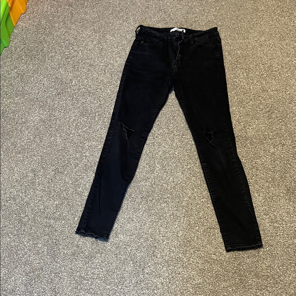 Kancan Women’s Black Distressed Jeans